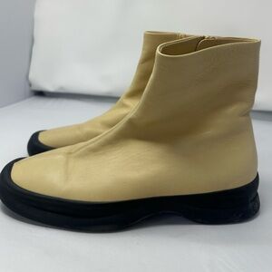 The Row Cream and Black Ankle Boots size 8.5